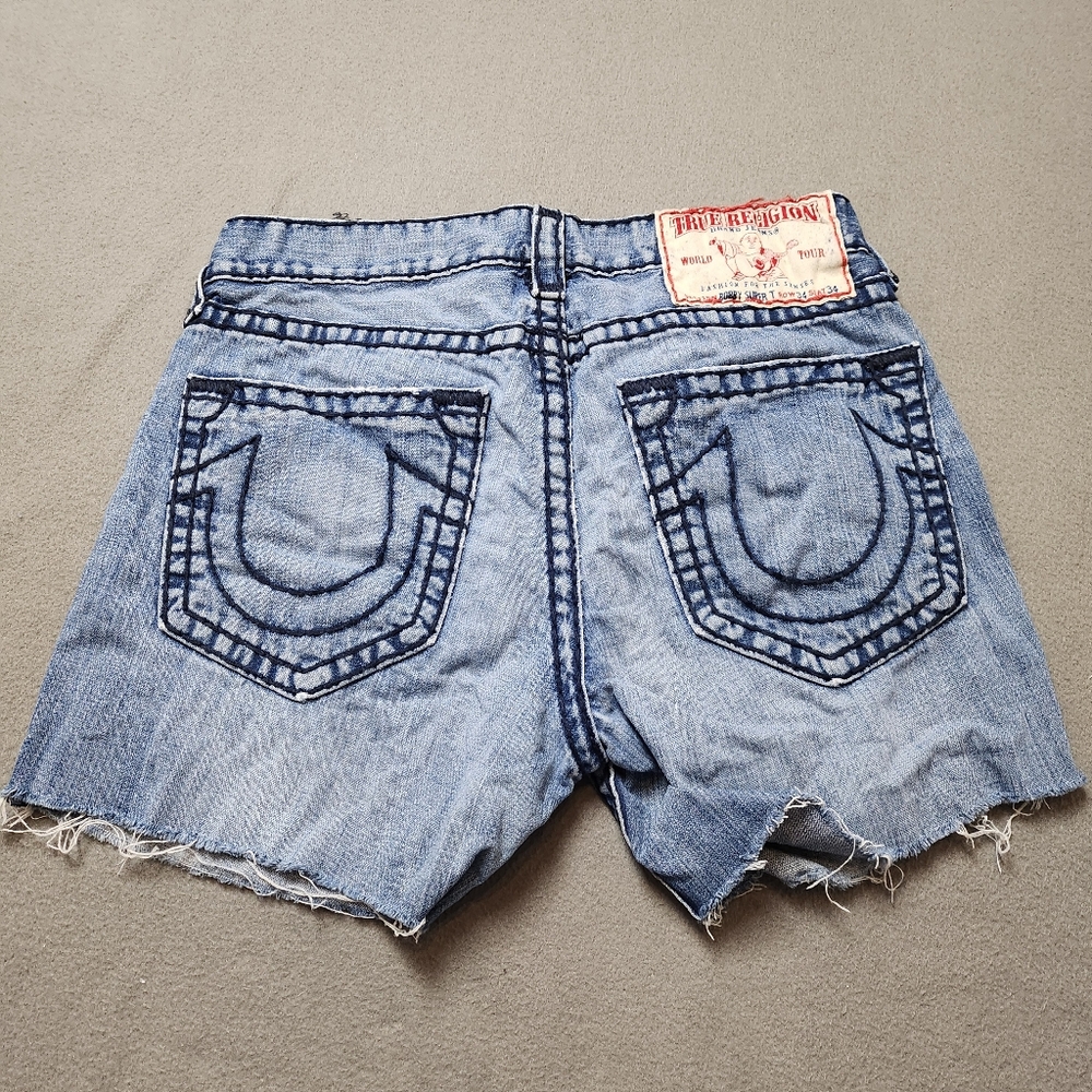 True religion shorts Cut Off Thick Stitching Sz 34